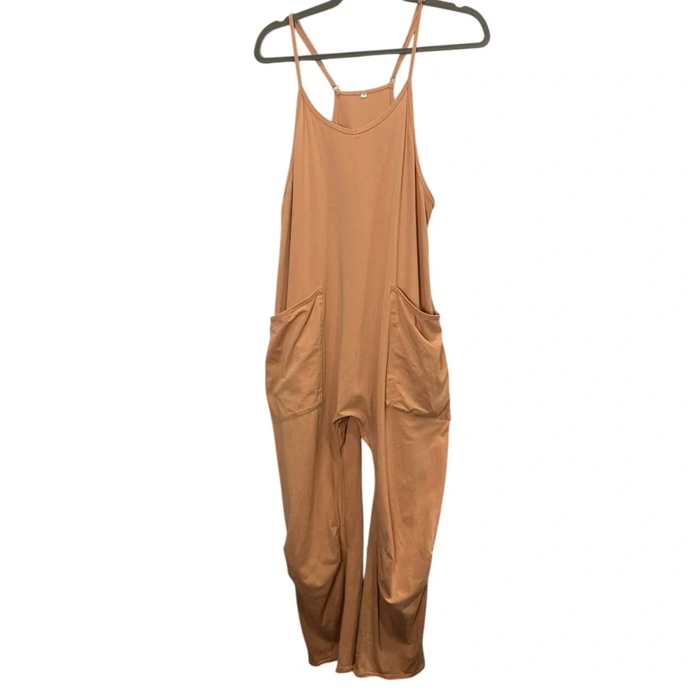 Women's Sporty Onesie Peach Jumpsuit Sz S - Picture 1 of 9